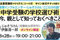 教育インフルエンサー・じゅそうけん“ここだけの話”「中学受験の学校選び術」8/28 画像