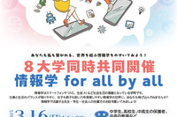 国立8大学共同「情報学 for all by all」3/16、中高生募集 画像