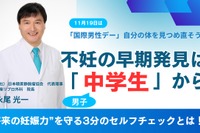 不妊の原因48％は男性…早期発見は中学生から