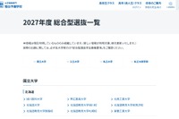 【大学受験2027】総合型選抜、国公私立大の一覧公表…駿台