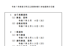 【高校受験2025】香川県公立高入試日程、学力検査3/11