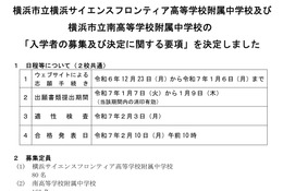 【中学受験2025】横浜サイフロ・南附中・県立中、適性検査2/3