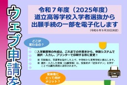 【高校受験2025】北海道立高、Web申請の受付開始