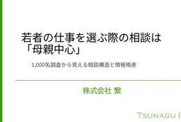 15歳～24歳の仕事選び、母親への相談が中心…情報の閉鎖性が課題に