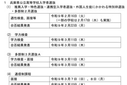 【高校受験2027】兵庫県公立高の入試日程、学力検査3/11 画像