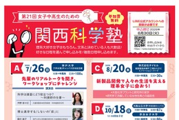 京大ら5大学「女子中高生のための関西科学塾」受講生募集