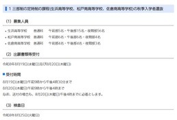 【高校受験2026】千葉県公立高の秋季入試日、定時制8/25・通信制9/4 画像
