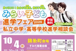 【中学受験】【高校受験】みらい子ども進学フェア、錦糸町10/4…予約受付9/11 画像