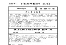 【高校受験2027】秋田県公立高、求める生徒像や選抜方法を公表