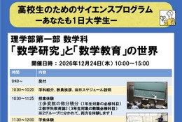 東京理科大「数学研究と数学教育の世界」高校生向け授業体験12/24 画像