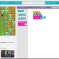 Code.orgのHour of Codeの画面。ゲームアプリ「Angry Birds」のキャラクターの動きをプログラミングしていく