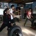 和太鼓を練習する高校生（千葉県内で）