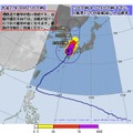台風の暴風域に入る確率