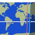 皆既月食・部分月食が見られるエリア