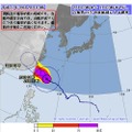 台風の暴風域に入る確率