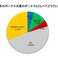 冬のボーナスは夏のボーナスに比べてどうだったか？