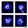 すばる望遠鏡に搭載されたカメラHiCIAOが映し出した赤ちゃん星たちの星周物質の分布