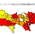 東京都の保健所管轄地域別ヘルパンギーナ発生状況（2016年第28週）