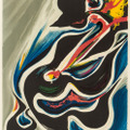岡本太郎「挑み」（裂け目より） 1975年 リトグラフ ed.100部 50×39cm