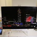 写真のように見えるが、実はカラーラベルで作ったドット絵