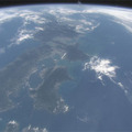 古川宇宙飛行士がキューポラから撮影した日本（出典：JAXA/NASA）