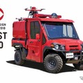 グッドデザイン・ベスト100を受賞したモリタの小型オフロード消防車「Red Ladybug」