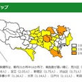 インフルエンザ流行分布マップ