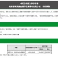 令和2年度（2020年度）入学予定者　東京都育英資金奨学生募集の予約募集