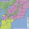 海上警報が発令されている海域（3日14:45現在　気象庁発表）