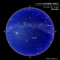 ペルセウス座流星群と放射点（2020年8月13日午前3時ごろ 東京の星空）　（c） 国立天文台天文情報センター