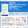 新型コロナウイルス接触確認アプリ（COCOA）のチラシ（一部）