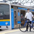 日中に運行される線内発着の普通列車を対象に行なわれる富士急行のサイクルトレイン。