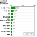 子どもの将来の夢（上位10項目）