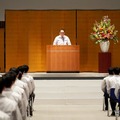 トヨタ工業学園卒業式で挨拶する豊田章男社長