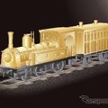鉄道開業150年事業の超目玉商品、1500万円の純金製1号機関車と客車。ただし足回りは純銀製。