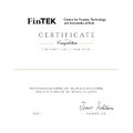 FinTEKセンターによる修了証を発行