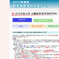 2012年度入試　出願結果