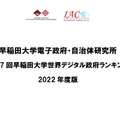第17回早稲田大学世界デジタル政府ランキング 2022