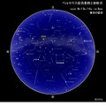ペルセウス座流星群と放射点（東京の星空）
