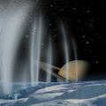 両極付近で水蒸気や氷が噴き出している土星の衛星エンケラドス