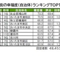 街の幸福度（自治体）ランキングTOP10