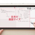 ノートや教科書感覚で使える高精細な大画面