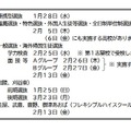 令和8年度愛知県公立高等学校入学者選抜のおもな日程