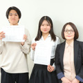 左から、早稲田大学 基幹理工学部1年生の湯澤祐仁さん、関西学院大学 教育学部1年生の黒坂桜子さん、トリプレット・イングリッシュ・スクール 神奈川エリアマネージャーの福本淳子氏