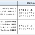 夏の親子体験イベント詳細一覧