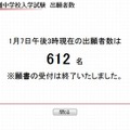 1月7日15時現在の出願者数