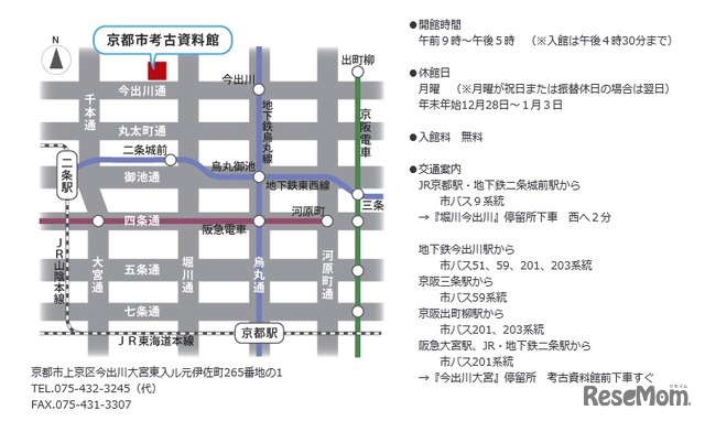 京都市考古資料館へのアクセス