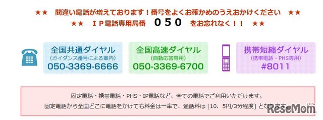 日本道路交通情報センターのインフォメーションダイヤル