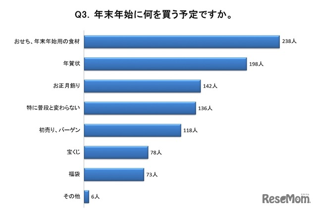 年末年始に何を買う予定か？