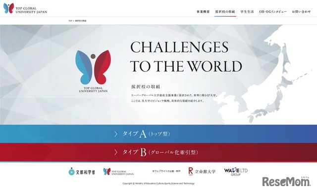 スーパーグローバル大学創生支援事業　「Top Global University Japan」　採択校の取組み